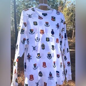 Men's Polo Ralph Lauren Thermal Waffle Shirt Sleepwear NWOT XL Allover Print